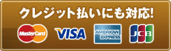 クレジット払いにも対応！　MasterCardVISA　American Express　JCB